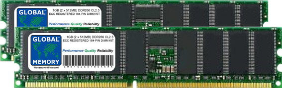 1GB (2 x 512MB) DDR 266MHz PC2100 184-PIN ECC REGISTERED DIMM (RDIMM) MEMORY RAM KIT FOR HEWLETT-PACKARD SERVERS/WORKSTATIONS (CHIPKILL)